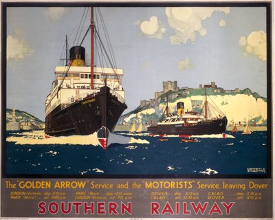 The Golden Arrow Service and the Motorists Service Leaving Dover by Kenneth Shoesmith